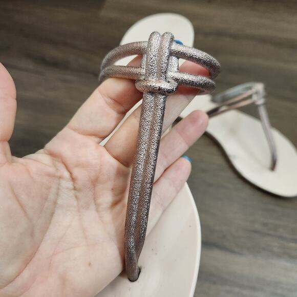 MELISSA‎ Rubber Sandals 7 Metallic Shimmer Beach Minimalist Coastal - Picture 4 of 7